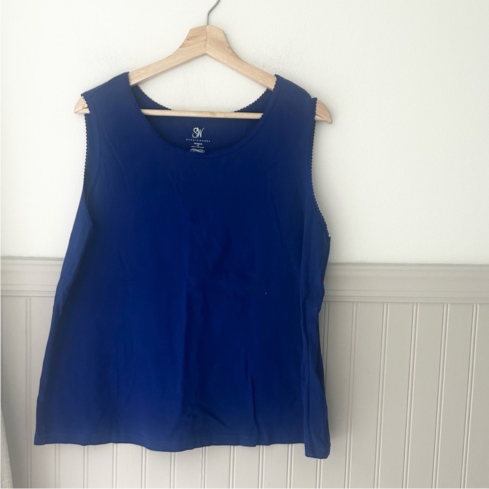 Studio Works Royal Blue Tank Top Women’s Size 2X 100% Cotton